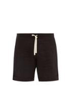 Matchesfashion.com Maran - Slubbed Linen Poplin Shorts - Mens - Black