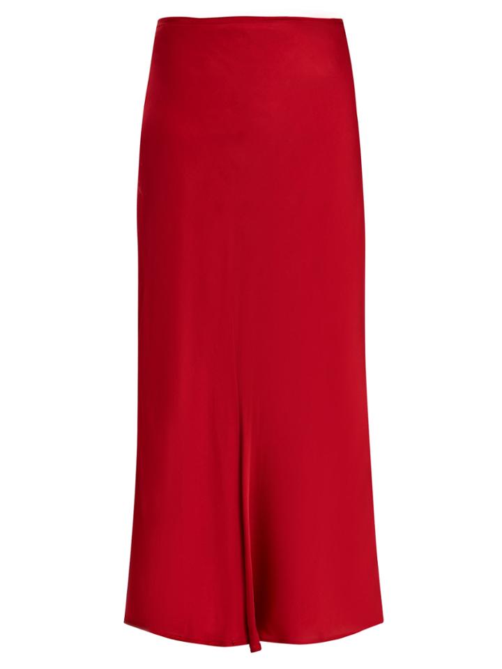 Velvet By Graham & Spencer Zelah Bias-cut Satin Skirt