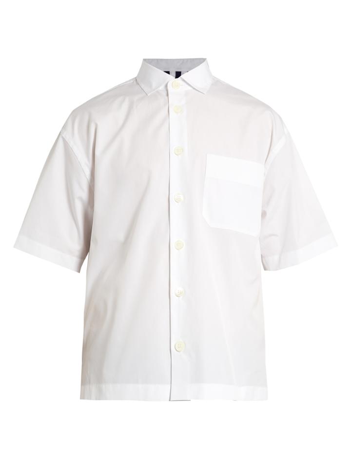 Marni Striped-panel Cotton-poplin Shirt