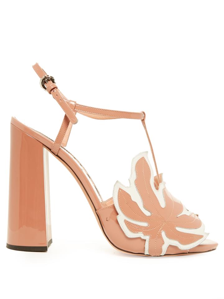 Rochas Leaf-appliqu Patent-leather Sandals
