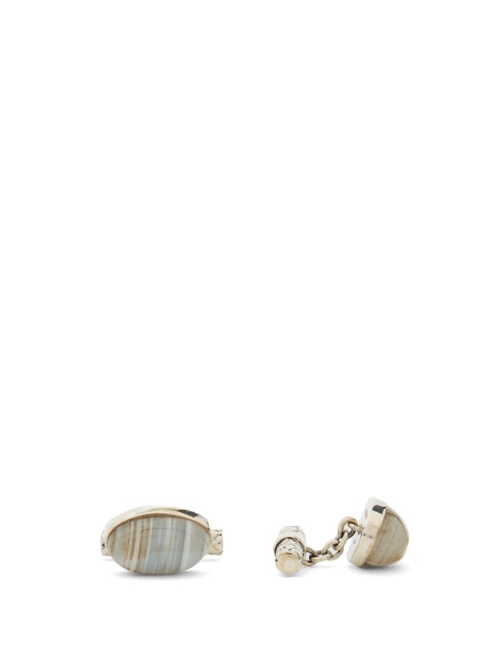 Bottega Veneta Agate Intrecciato-engraved Cufflinks