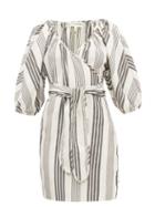 Matchesfashion.com Mara Hoffman - Coletta Stripe-jacquard Tencel-blend Wrap Dress - Womens - Black Stripe