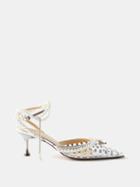 Mach & Mach - Diamond Of Elizabeth 65 Crystal & Pvc Pumps - Womens - White Silver
