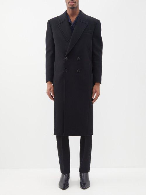 Saint Laurent - Double-breasted Cashmere Coat - Mens - Black