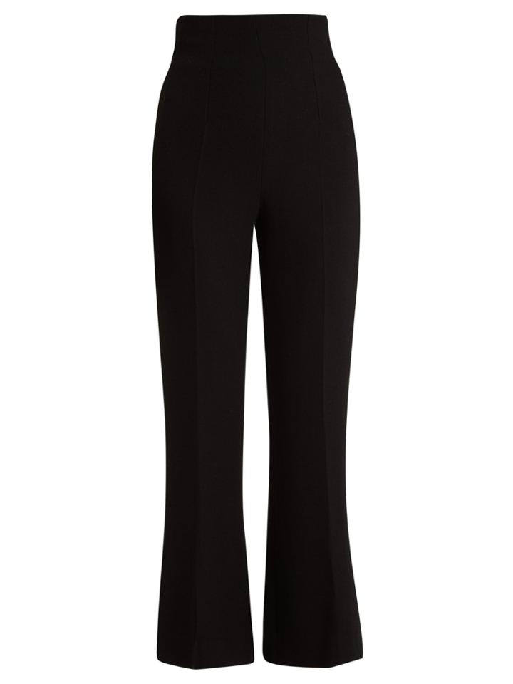 Emilia Wickstead Sammy Wool-crepe Wide-leg Trousers