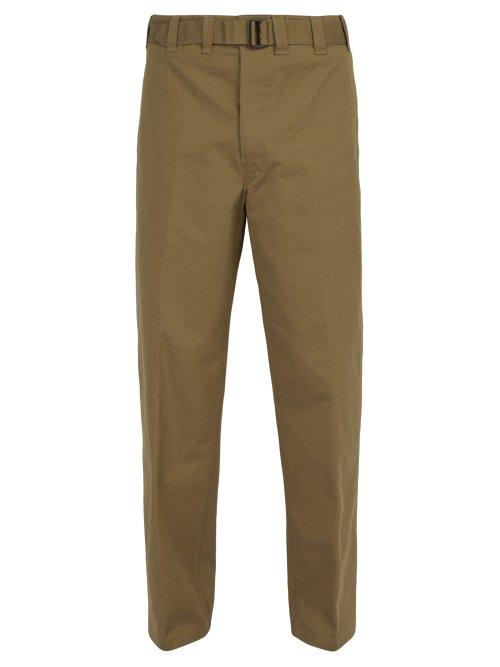 Matchesfashion.com Lemaire - Straight Leg Cotton Trousers - Mens - Beige
