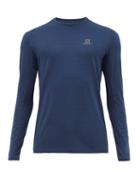 Matchesfashion.com Salomon - Xa Logo Print Long Sleeved T Shirt - Mens - Blue