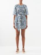 Marysia - Moonstone Shell-print Cotton-voile Tunic - Womens - Navy Print