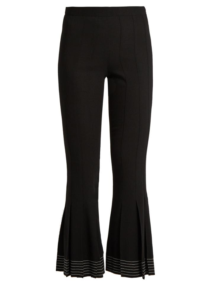 Marco De Vincenzo Fluted-hem Wool-crepe Trousers