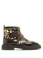 Burberry Everdon Stud-embellished Leather Ankle Boots