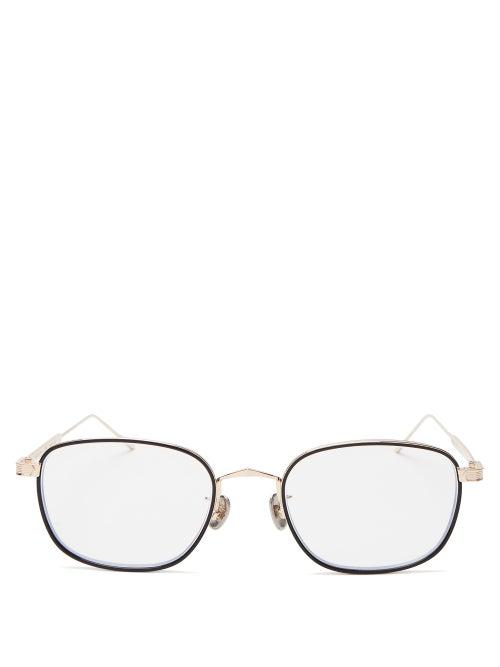 Matchesfashion.com Cartier Eyewear - C De Cartier Rectangular Titanium Glasses - Mens - Gold