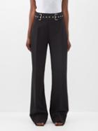 Maximilian Davis - Stone Belted Crepe Trousers - Womens - Black