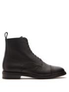 Matchesfashion.com Officine Gnrale - Grained Leather Lace Up Boots - Mens - Black