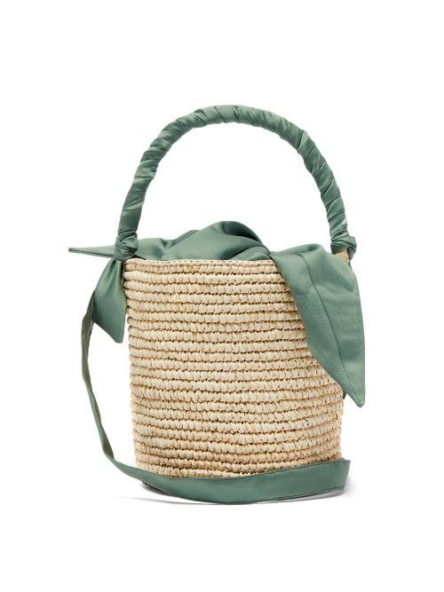Matchesfashion.com Sensi Studio - X Loulou De Saison Baby Straw Bucket Bag - Womens - Light Green