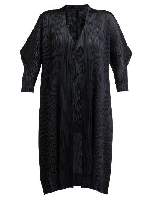 Matchesfashion.com Pleats Please Issey Miyake - Stilted Form Pleated Coat - Womens - Black