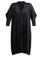 Matchesfashion.com Pleats Please Issey Miyake - Stilted Form Pleated Coat - Womens - Black