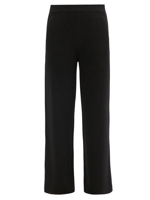 Matchesfashion.com Allude - Wool-blend Wide-leg Track Pants - Womens - Black