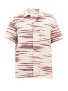 Smr Days - Short-sleeve Striped-jacquard Cotton Shirt - Mens - Cream Multi