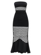 Matchesfashion.com David Koma - Strapless Triangle-tulle And Cady Dress - Womens - Black