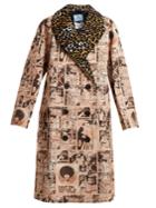 Prada Comic-print Double-breasted Cotton Coat