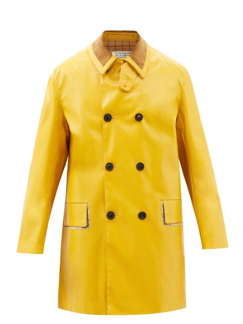 Maison Margiela - Double-breasted Pvc Overcoat - Mens - Yellow