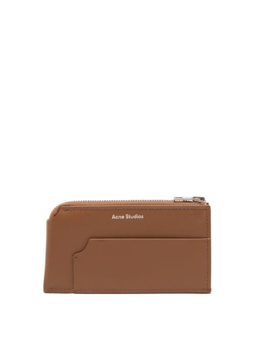 Acne Studios - Zipped Leather Cardholder - Womens - Tan