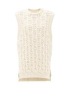 Matchesfashion.com Simone Rocha - Pearl-embellished Pointelle-knit Sweater Vest - Womens - Cream