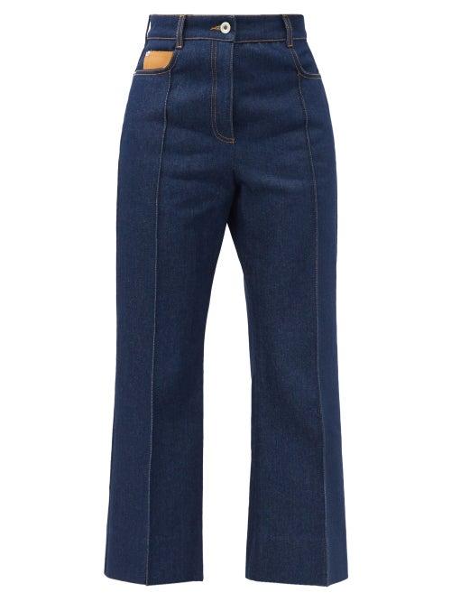Matchesfashion.com Paco Rabanne - High-rise Pintucked Kick-flare Jeans - Womens - Denim