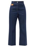 Matchesfashion.com Paco Rabanne - High-rise Pintucked Kick-flare Jeans - Womens - Denim