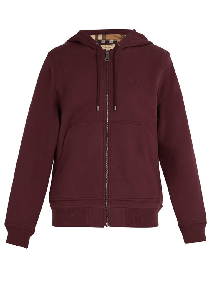 Burberry Nova Check-lined Cotton-blend Hooded Sweatshirt