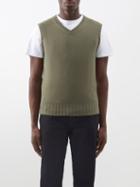 Allude - V-neck Cashmere Sweater Vest - Mens - Green