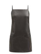 Staud - Diego Faux-leather Mini Dress - Womens - Black