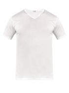 Matchesfashion.com Zimmerli - Royal Classic V Neck Cotton T Shirt - Mens - White