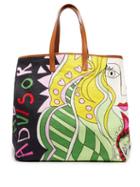 Matchesfashion.com La Doublej - Big Mama Athena Canvas And Leather Tote Bag - Womens - Multi