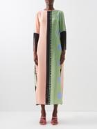 Louisa Parris - The Fringe Jacqueline-print Silk Maxi Dress - Womens - Pink Print