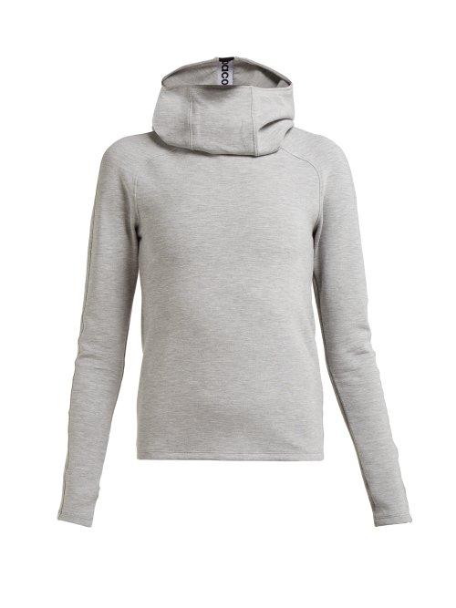 Matchesfashion.com Paco Rabanne - Logo Jacquard Hooded Sweatshirt - Womens - Grey