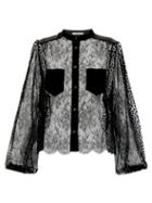 Matchesfashion.com Givenchy - Floral Embroidered Lace Blouse - Womens - Black
