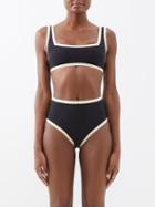 Lisa Marie Fernandez - Sailor Piped Bikini - Womens - Black Beige