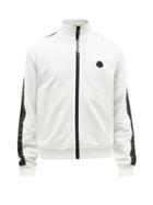 Moncler - Logo-stripe Cotton-jersey Track Top - Mens - White