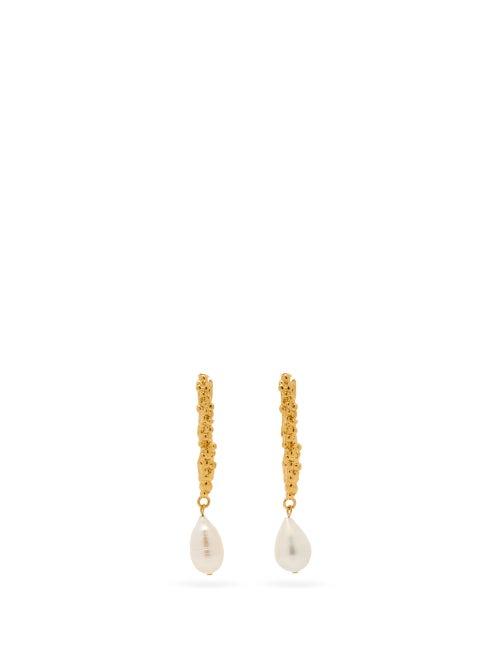 Matchesfashion.com By Alona - Dione Baroque-pearl & 18kt Gold-plated Earrings - Womens - Pearl