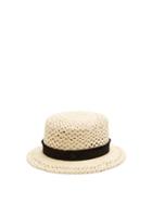 Matchesfashion.com Maison Michel - Arsene Open-weave Straw Bucket Hat - Womens - White
