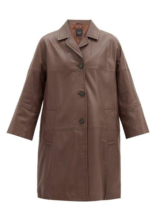 Matchesfashion.com Weekend Max Mara - Civada Leather Coat - Womens - Brown