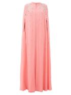 Matchesfashion.com Givenchy - Embellished Silk-georgette Maxi-length Cape - Womens - Pink