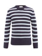 Matchesfashion.com Officine Gnrale - Marco Striped Wool-blend Sweater - Mens - Navy White