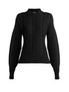 Matchesfashion.com Cecilie Bahnsen - Sol Open Back Merino Wool Blend Sweater - Womens - Black