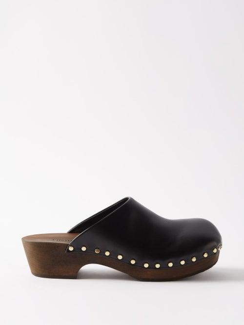 Khaite - Lucca Studded Leather Clogs - Womens - Black