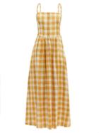 Matchesfashion.com Ace & Jig - Kennedy Checked Cotton Blend Maxi Dress - Womens - Yellow