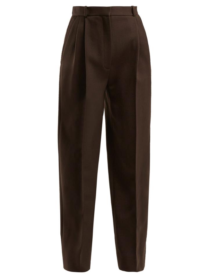The Row Nica High-rise Wool-tricotine Trousers