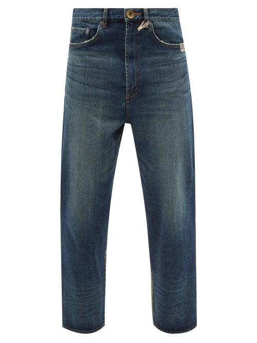 Mihara Yasuhiro - Cargo-pocket Cotton-ripstop And Denim Jeans - Mens - Navy