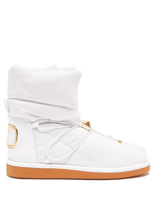 Valentino Garavani - V-logo Quilted Snow Boots - Womens - White